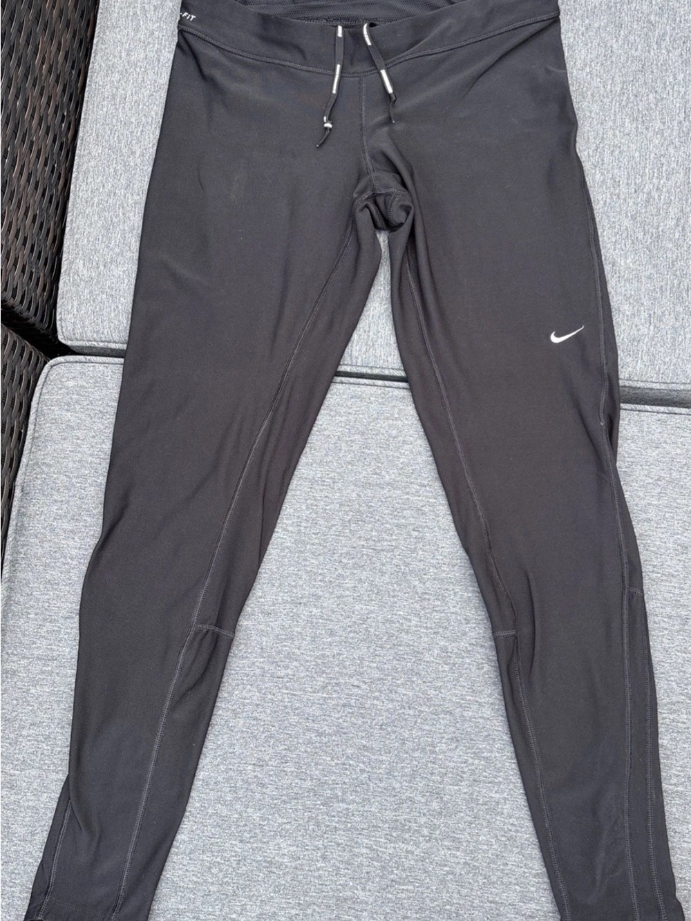Nike Dri Fit Womens Black Running Athletic Pants Zip Ankle L